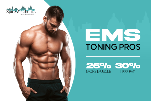 image of man with benefits of EMS toning pros treatment to help combat weight gain Telford