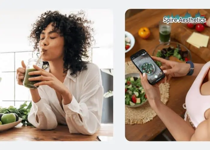 Image of woman looking into her diet and fat freezing Telford to improve her health